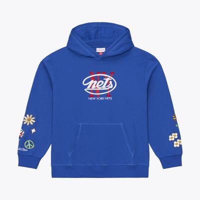  New York Nets Mitchell & Ness Hardwood Classics ABA Fleece Hoodie - Blue