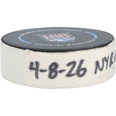 Adam Fox New York Rangers Fanatics Authentic Game-Used Goal Puck vs. Buffalo Sabres on April 8, 2026 