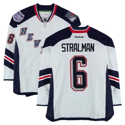 Anton Stralman New York Rangers Fanatics Authentic Practice-Used #6 White Jersey vs. New York Islanders on January 29, 2014 - Worn During Warm-Ups