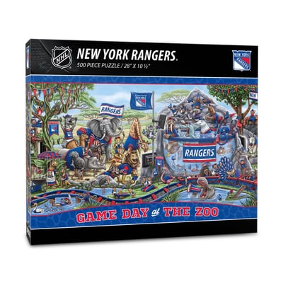 New York Rangers Fanpoint 10.5" x 28" Game Day at the Zoo 500-Piece Puzzle