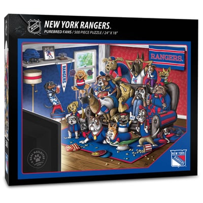 New York Rangers Fanpoint Purebred Fans 18'' x 24'' A Real Nailbiter 500-Piece Puzzle