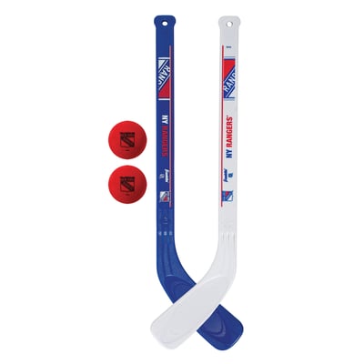 Franklin Sports New York Rangers NHL Mini Hockey 2-Stick Set

