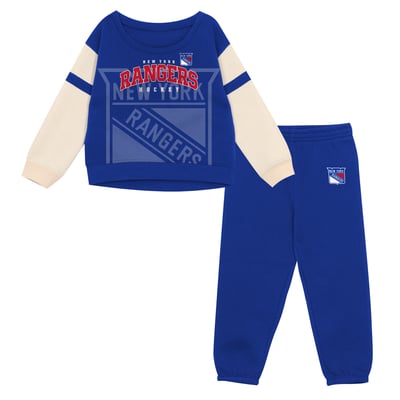  New York Rangers Outerstuff Infant  Grace On Ice Sweatshirt and Pants Set - Blue