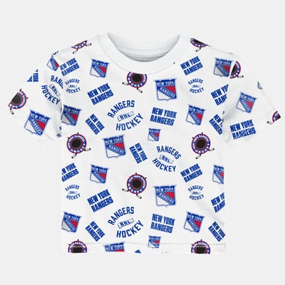 New York Rangers Outerstuff Infant Run Down Allover Print T-Shirt - White