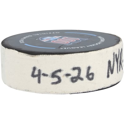 J.T. Miller New York Rangers Fanatics Authentic Game-Used Goal Puck vs. Washington Capitals on April 5, 2026 