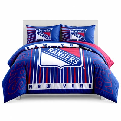 New York Rangers Logo Brands Momentum 5-Piece Full/Queen Bedding Set