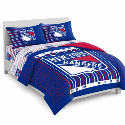Logo Brands New York Rangers Momentum Bed In A Bag - Queen