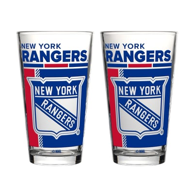 New York Rangers Logo Brands Two-Piece 16oz. Pint Glass Set