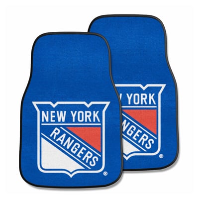 New York Rangers Logo Brands Two-Piece Carpet Car Mat Set