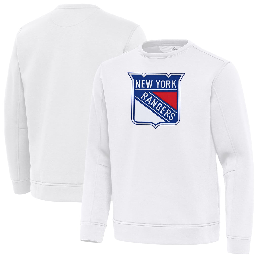 New York Rangers Antigua Relevant Lightweight Pullover Sweatshirt - White