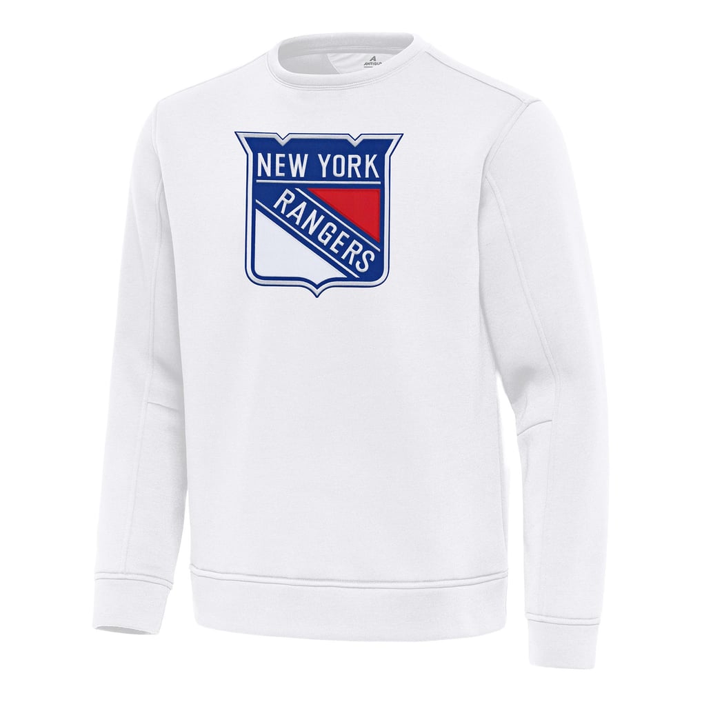 New York Rangers Antigua Relevant Lightweight Pullover Sweatshirt - White