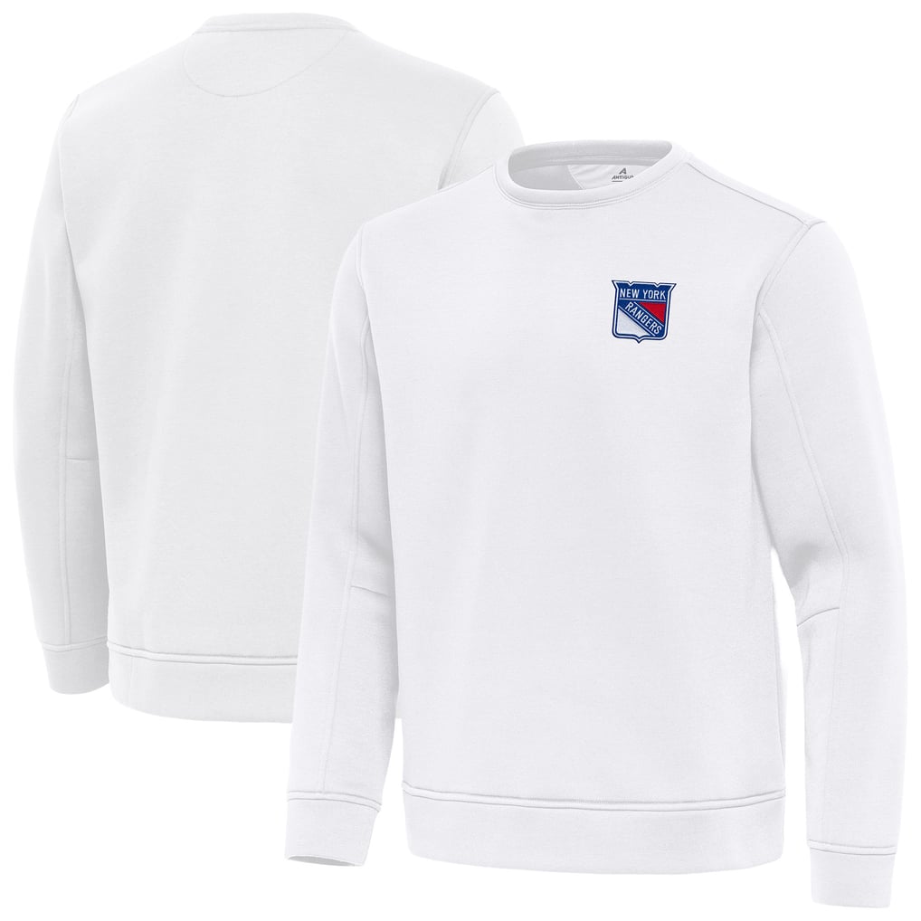 New York Rangers Antigua Relevant Lightweight Pullover Sweatshirt - White