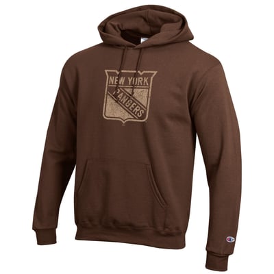  New York Rangers Champion Core Plus Eco Powerblend Hoodie - Brown