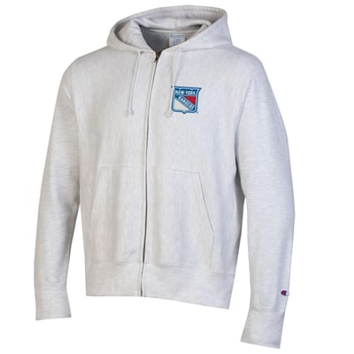 New York Rangers Champion Reverse Weave Full-Zip Hooded Jacket - Silver