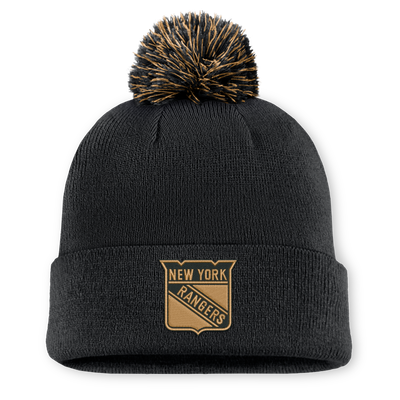 New York Rangers Fanatics Military Appreciation Authentic Pro Cuffed Knit Hat with Pom - Black
