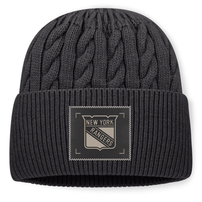New York Rangers Fanatics Authentic Pro Road Phantom Oversized Cuffed Knit Hat - Charcoal