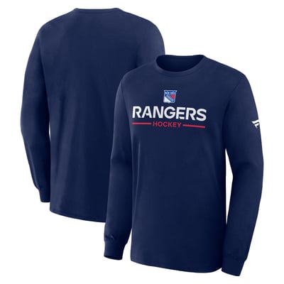 New York Rangers Fanatics Authentic Pro Primary Long Sleeve T-Shirt - Navy