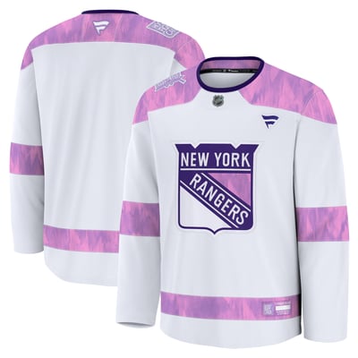  New York Rangers Fanatics Hockey Fights Cancer Practice Jersey - White