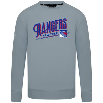  New York Rangers Levelwear Mandate Longtimer Crew Sweatshirt - Gray