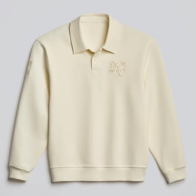 New York Rangers lululemon Smooth Double-Knit Long-Sleeve Polo - Coconut Ivory