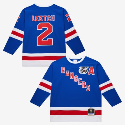 Brian Leetch New York Rangers Mitchell & Ness 1991/92 Original 6 Power Play Jersey - Blue