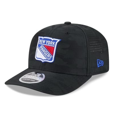 New York Rangers New Era Camo 9SEVENTY Perforated Adjustable Hat - Black