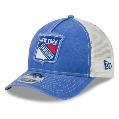  New York Rangers New Era Fan Applique M-Crown A-Frame 9FORTY Adjustable Hat - Blue