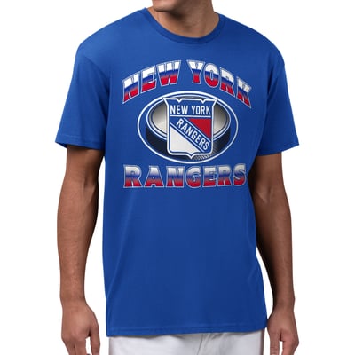  New York Rangers Starter Face Off T-Shirt - Blue