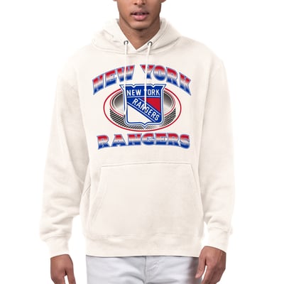  New York Rangers Starter Face Off Fleece Hoodie - Cream