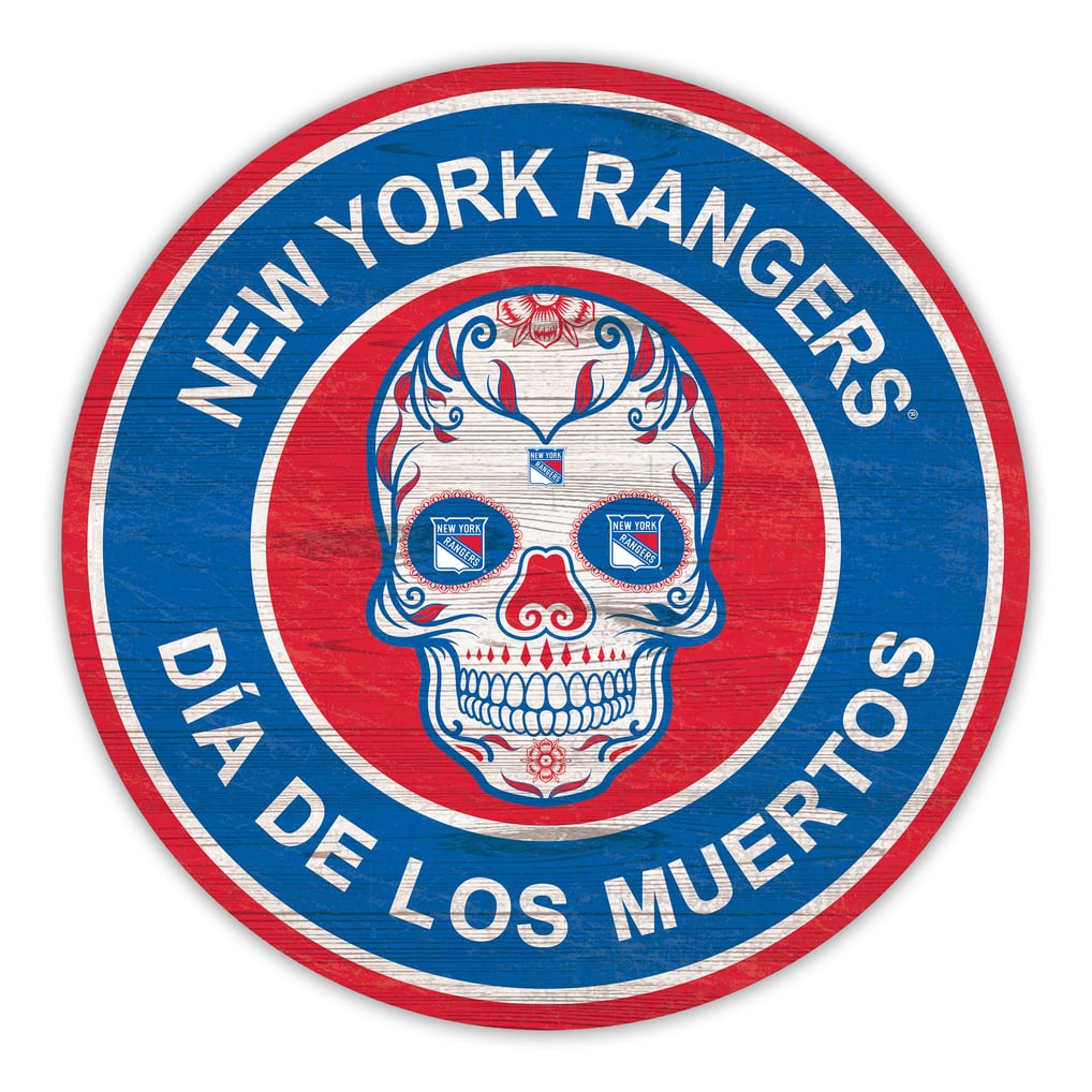 New York Rangers 12" Sugar Skull Circle Sign