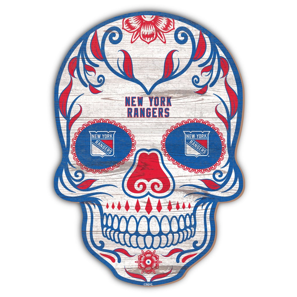 New York Rangers 12'' Sugar Skull Sign