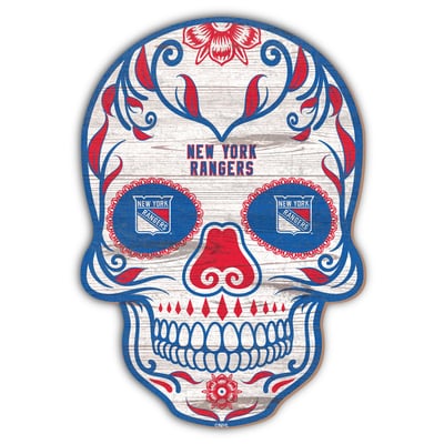 New York Rangers 12'' Sugar Skull Sign