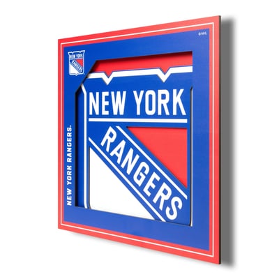 New York Rangers 12" x 12" 3D Logo Wall Art