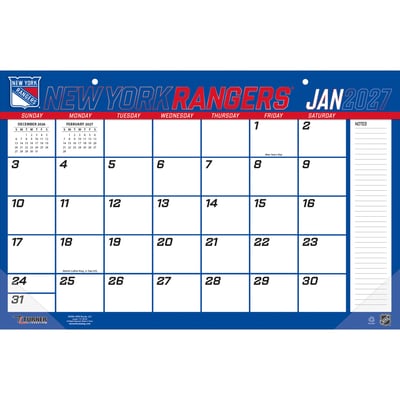 New York Rangers 17" x 11" Desk Pad Calendar