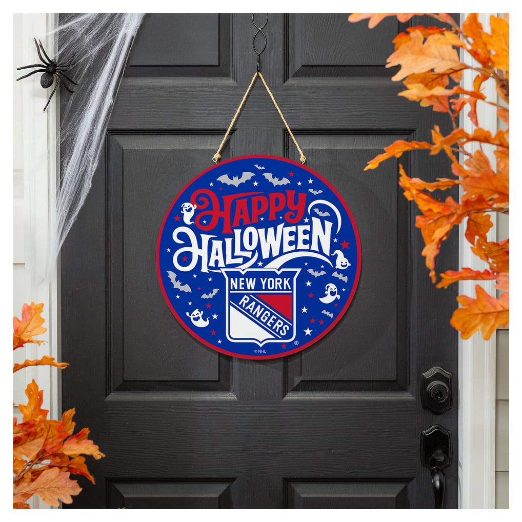 New York Rangers 18" Happy Halloween Wooden Round Door Sign
