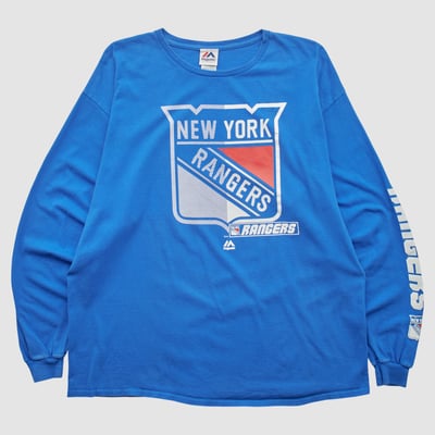 New York Rangers Majestic 2010s Long Sleeve T-shirt - Blue - 2XL by Fanatics Real Vintage