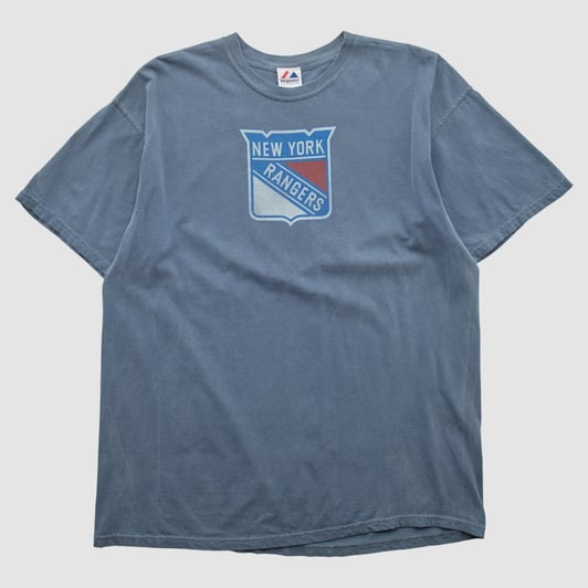 New York Rangers Majestic 2010s T-shirt - Blue - XL by Fanatics Real Vintage
