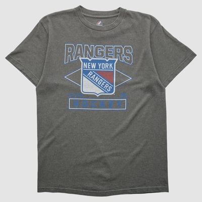 New York Rangers Majestic 2010s T-shirt - Dark Heather Gray - XS by Fanatics Real Vintage
