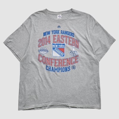 New York Rangers Majestic 2014 T-shirt - Heather Gray - 2XL by Fanatics Real Vintage