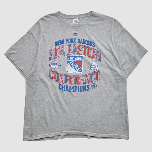 New York Rangers Majestic 2014 T-shirt - Heather Gray - 2XL by Fanatics Real Vintage