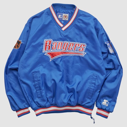 New York Rangers Starter 90s Pullover Jacket - Blue - Yth XL by Fanatics Real Vintage
