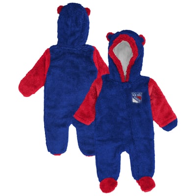 New York Rangers Outerstuff Newborn & Infant Stay Napping Fleece Bunting Full-Zip Sleeper - Blue