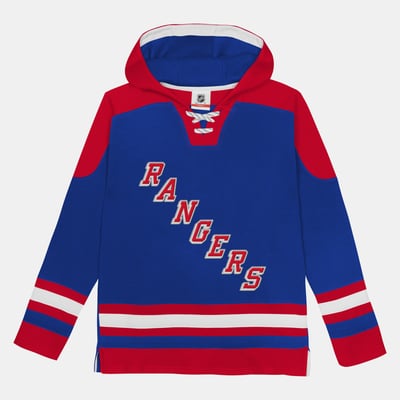 New York Rangers Outerstuff Preschool Ageless Must Have Home Raglan V-Neck Hoodie - Blue