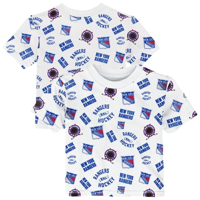 New York Rangers Outerstuff Toddler Run Down Allover Print T-Shirt - White
