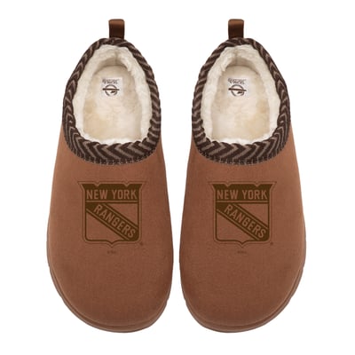 New York Rangers ISlide Unisex Tonal Logo Mission Slippers - Tan
