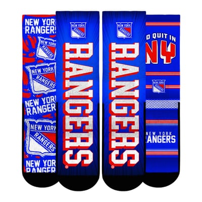  New York Rangers Rock Em Unisex Fan Favorites Three-Pack Crew Socks Set - Blue