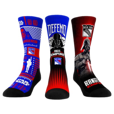  New York Rangers Rock Em Unisex Star Wars Three-Pack Crew Socks Set - Blue