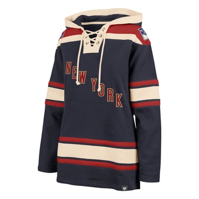  New York Rangers '47 Women's Superior Lacer Pullover Hoodie - Navy
