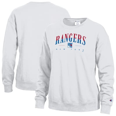 New York Rangers Champion Women's  Split Color Text Sweatshirt - White
