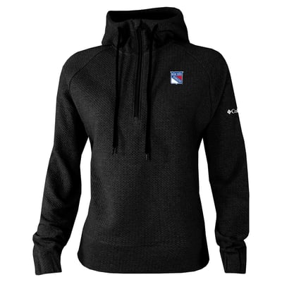 New York Rangers Columbia Women's Half-Zip Swingcraft Tri-Blend Hoodie - Black
